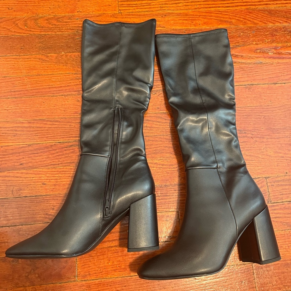 Steve Madden Black Heeled Boots with Block Heel